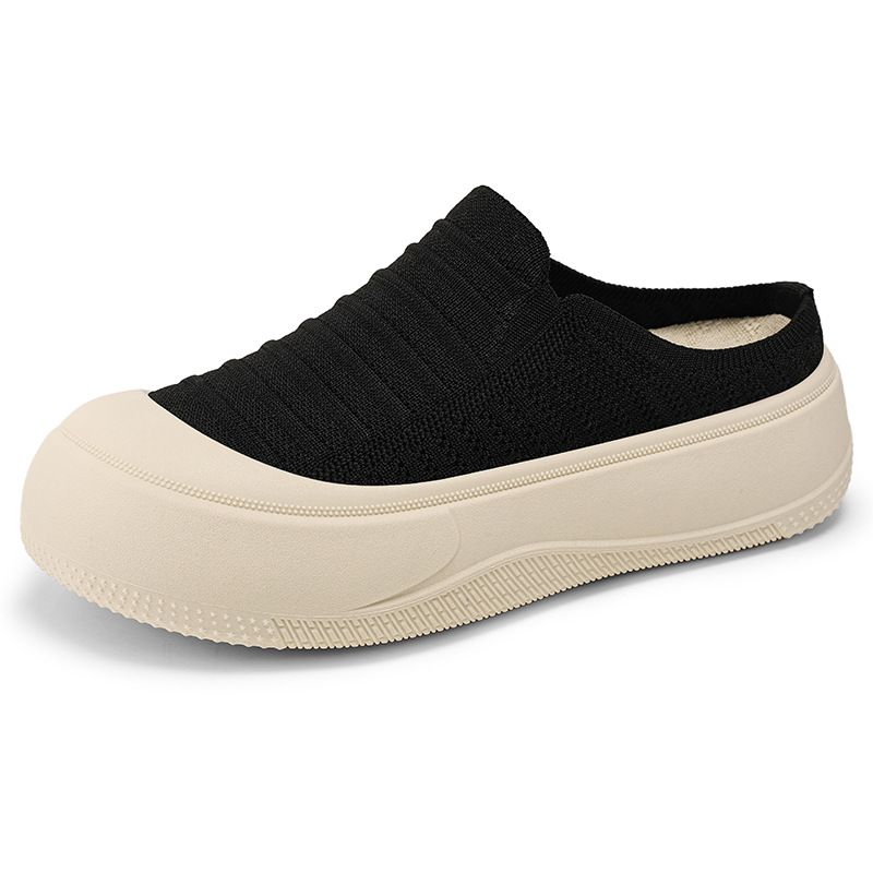 Summer Breathable Mesh Sneakers For Ladies Soft Sole Women S Casual Slip On Mules Slippers Flat Bottom Vulcanize Shoes_vogvips.com
