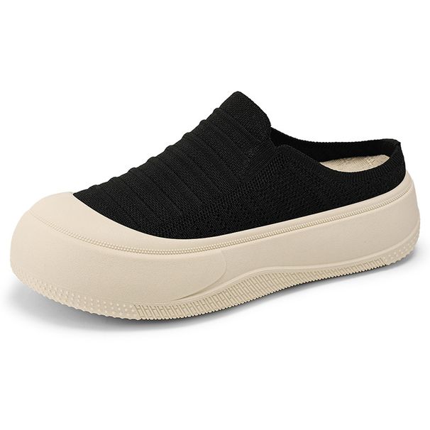 Summer Breathable Mesh Sneakers For Ladies Soft Sole Women S Casual Slip On Mules Slippers Flat Bottom Vulcanize Shoes_vogvips.com