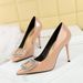6122-K32 Fashionable End Pointed Ultra Fine High Heels Lacquer Leather Bright Surface Shallow Mouth Single Water Diamond_vogvips.com