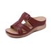 New 2025 Women's Car Line Mom Shoes Large Sandals Slope Heel Slippers_vogvips.com