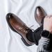 ShoeVault Men's Brogue Leather Autumn British Style Business Formal Soft Sole Casual Derby Wedding Trendy Shoes_vogvips.com