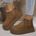Fleece-Lined Round-Toe Slip-On Cotton 2024 Autumn Winter New Export 44 Large Size Thick-Soled Snow Boots Women_vogvips.com