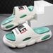 Thick Sole Summer Beach Slides Bathroom Anti Slip Slipper Soft Sandals Simplicity Ultra Light Letter Shoes Men Slippers_vogvips.com
