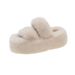 7cm Thick Hairy For Women's Outdoor Wear, 2025 New Autumn And Winter Flat Bottom Straight Warm Cotton Slippers_vogvips.com