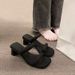 Coarse Heeled One-piece Cool Slippers Women In The Summer Of 2025, Fashionable French Style High Heels For Women's_vogvips.com