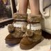 Women's Shoes Retro Versatile Fluffy Snow Boots For Women, Autumn And Winter New Style, Thick Sole, Fleece Lining, Extra Warm Cotton Shoes_vogvips.com