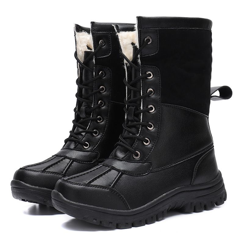 2025 Winter New Women's Leather Boots Martin Boots High Top Leather Shoes Fashion Women's Cotton Shoes On Both Sides_vogvips.com