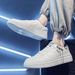 Summer Men's New Breathable White Versatile Thick Soled Sports Casual Board Shoes, And Trendy Shoes For Male Students_vogvips.com