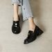 Heels Lefu For Women S Spring And Autumn New Chunky Heel Hundred One Step British Style Gold Coin Shoes_vogvips.com