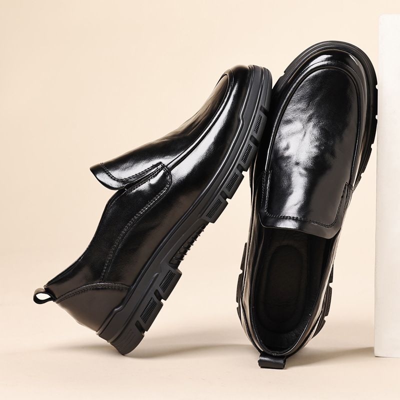 Men's casual leather shoes Men's business soft-soled cowhide men's shoes wide head shoes_vogvips.com