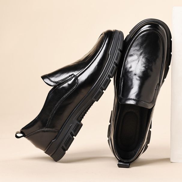 Men's casual leather shoes Men's business soft-soled cowhide men's shoes wide head shoes_vogvips.com