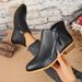 Winter Pointed Toe Ankle Boots For Women Side Zipper Low Heel Chunky Martin Boots Plus Size New Style Export_vogvips.com
