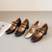 Soft Version~French Retro Style Square Toe Chunky Heel Mary Jane For Women With Strap Buckle High Heels Soft Leather_vogvips.com