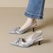French Beautiful Pointed Bow Bag Head Sandals Women's Not Tired Feet Stiletto High Heels Women's Shoes_vogvips.com