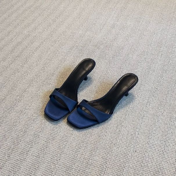 Women's Genuine Leather High Heeled Slingback Sandals Square Toe Open Toe Stiletto Heel French Style Summer 2025 New_vogvips.com
