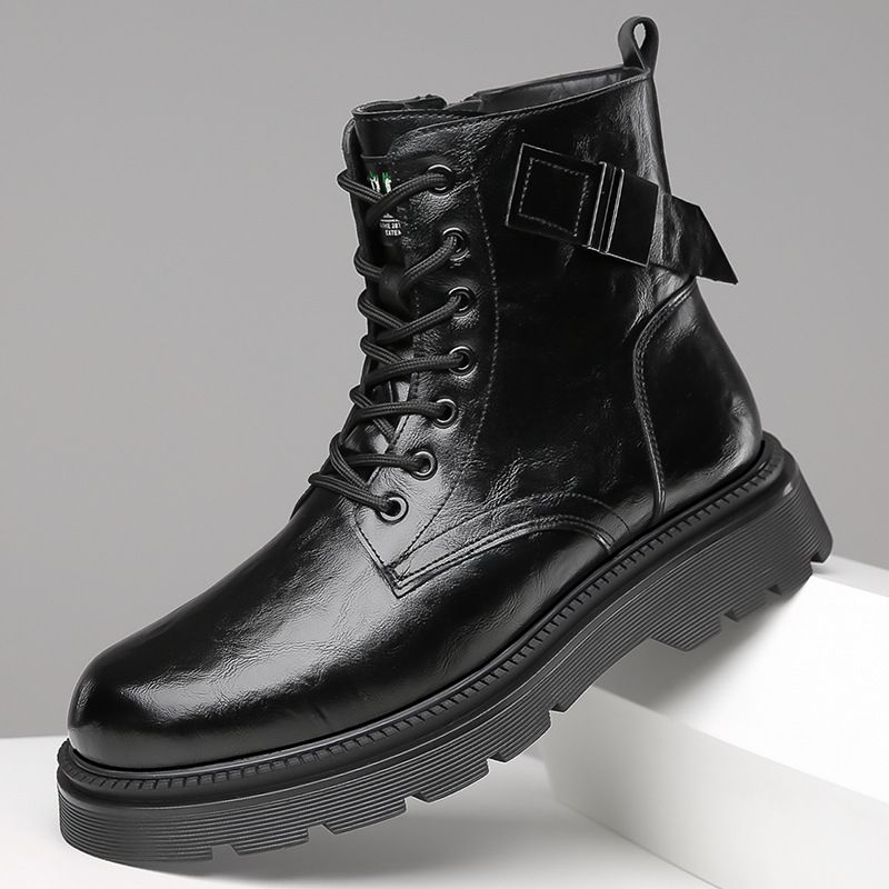 European Warm Series 2025 Winter New Men's Fleece-Lined Martin Genuine Leather Fashion Versatile Warm Height-Increasing Soft Boots Trendy_vogvips.com