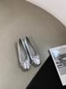 Silver Square Toe Fashion French Style Evening Grandma With Bowknot Small Leather Shoes For Women Spring And Autumn_vogvips.com