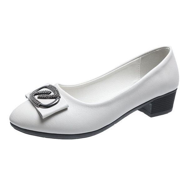 Low Cut Chunky Heel Women's Work Shoes Spring New Style Fashionable Mother Shoes Comfortable Design for Professional Settings_vogvips.com