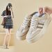 Little White Shoes Female Students Thick-soled Heightening Shoes Mesh Breathable Casual_vogvips.com