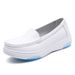 Nurse Shoes Women's Soft Soles Breathable Thick Soles Non-slip Hollow Comfortable Leather Work Health Care Small White Shoes_vogvips.com