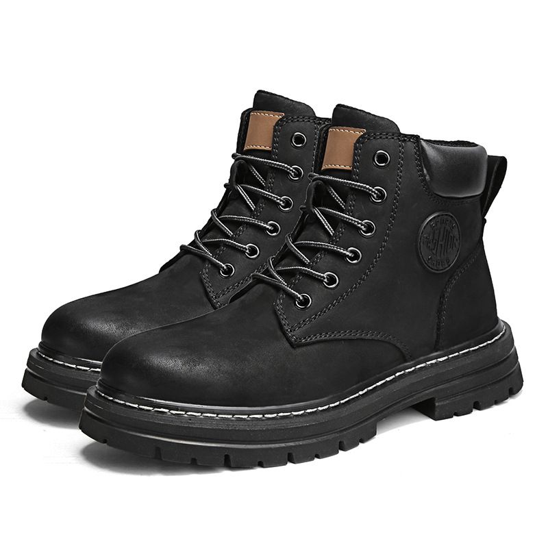 Martin Boots Men's High-top Shoes Sports Men's Casual Leather Short Boots With Leece To Keep Warm_vogvips.com