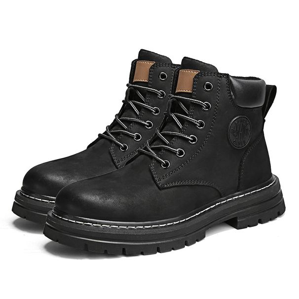 Martin Boots Men's High-top Shoes Sports Men's Casual Leather Short Boots With Leece To Keep Warm_vogvips.com