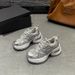 European Station Genuine Leather Dad Shoes Women's Spring/Summer Edition Mesh Breathable White Shoes Thick Bottom Casual Sports Shoes Trendy_vogvips.com