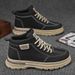 Martin Autumn New High Top Men's Trend Versatile Anti Slip Leather Casual Workwear Shoes Short Boots_vogvips.com