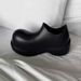 Shoes Men's Big Head Rain Boots Retro Casual Women's Couple Same Style Round Head Thick Bottom Heightening Black Summer_vogvips.com