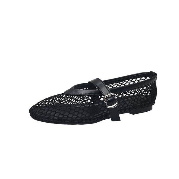 Outer Size Metal Buckle Flat For Women's Outdoor Wear 2025 Summer New Fashionable Hollow Out Casual Sandals_vogvips.com