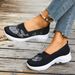 Women's Embroidered Fashion Casual Shoes Flyknit Breathable Slip On Plus Size Single Shoes New_vogvips.com