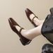 Weiwei Lady 821-3 French Retro Women's Flat With Camellia Design, Shallow Mouth, Soft Sole, Single Strap Mary Jane Shoes_vogvips.com