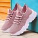 Women's Shoes Large Size Casual Shoes Flying Woven Breathable Single Shoes Thick Sole Heightening Shoes Dad Shoes_vogvips.com