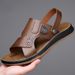 New Summer Breathable, Non Slip, Soft Soled Sandals, Two Way Beach Shoes, Men's Thick Soled Casual Fashion Slippers With Rubber Sole._vogvips.com