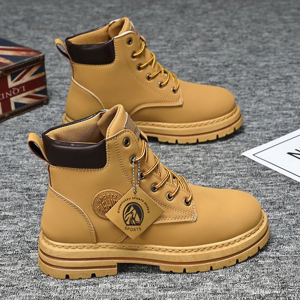 European Warm Series 2025 New Autumn High-top Martin Shoes Yellow Desert Work British Style Leather Outdoor Waterproof Men's Boots_vogvips.com