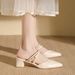 Women's Sandals 2024 Summer New Pointed Single Shoes Thick Mid Half Stunning High Heel French Style Closed Toe Outdoor_vogvips.com