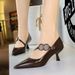 6093-K92 Fashion Banquet Thin Shallow Mouth Pointed Metal Strap High Heels Single Women's Shoes_vogvips.com