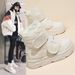 Velcro Snow Boots Women's Thick-soled Heightening Outdoor Short Boots Piled And Thickened Cotton Shoes_vogvips.com