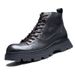 European Warm Series Martin Autumn New High-top Men's Mid-top Short High Street British Style Workwear Black Boots For Men_vogvips.com