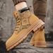 European Warm Series Autumn Leather Cashew Flower Color Block 2025 Trendy New High-top Workwear Motorcycle Men's Martin Boots_vogvips.com