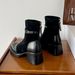 High Heel Thick Sole Short Boots For Women 2025 New Style Chunky Heel Women's Boots Melad Coffee Color Patchwork Mid-Calf Slim Boo_vogvips.com