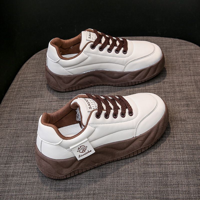 White Shoes New Version Female Student Heightening Sports Shoes Casual Shoes Street Shoot P512_vogvips.com
