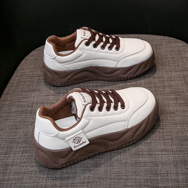 White Shoes New Version Female Student Heightening Sports Shoes Casual Shoes Street Shoot P512_vogvips.com