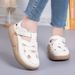 2026 Popular Summer Women's Sandals With Velcro Straps, Thick-soled Hollow Soft-soled White Shoes, Breathable Sports_vogvips.com