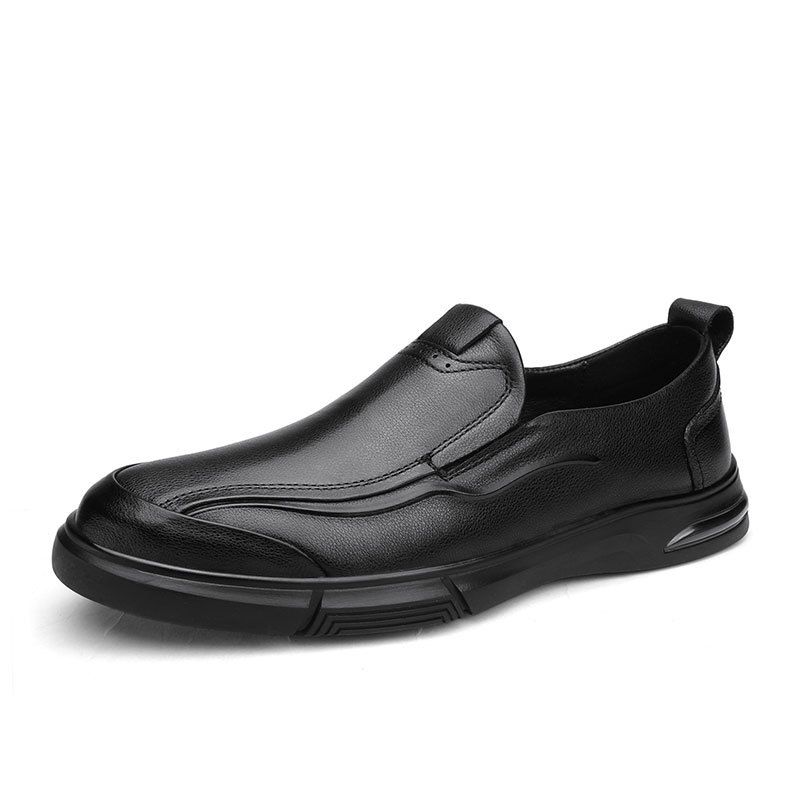 Men's Leather Shoes Autumn Business Casual Shoes, Genuine Leather, Dress Shoes With Soft Soles, Breathable, Non-Slip, Sl_vogvips.com
