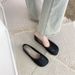 Retro Square-toed Pleated Flat Mary Jane For Wide Feet, Women's Spring And Autumn Low-cut Soft-soled Versatile Red Shoes_vogvips.com
