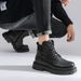 European Warm Series Winter New Work Shoes Trendy Martin Genuine Wool Warm Leather Men's First Layer Cowhide Cotton Boots_vogvips.com