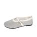 2025 Sprig Summer New Roud Toe Oe-Strap Shallow Mouth Sigle Shoes Mesh Wove Fashio Hollow Fishet Sadals For_vogvips.com