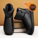 Men's plus Size Winter Snow Boots 2024 Style Thick Fleece Lined Warm Non Slip Waterproof Korean Casual Cotton Shoes_vogvips.com