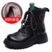 Top Layer Cowhide Martin Boots For Women, European Style, Platform Heel, Single Vintage Handmade, Versatile Mid-Heel_vogvips.com